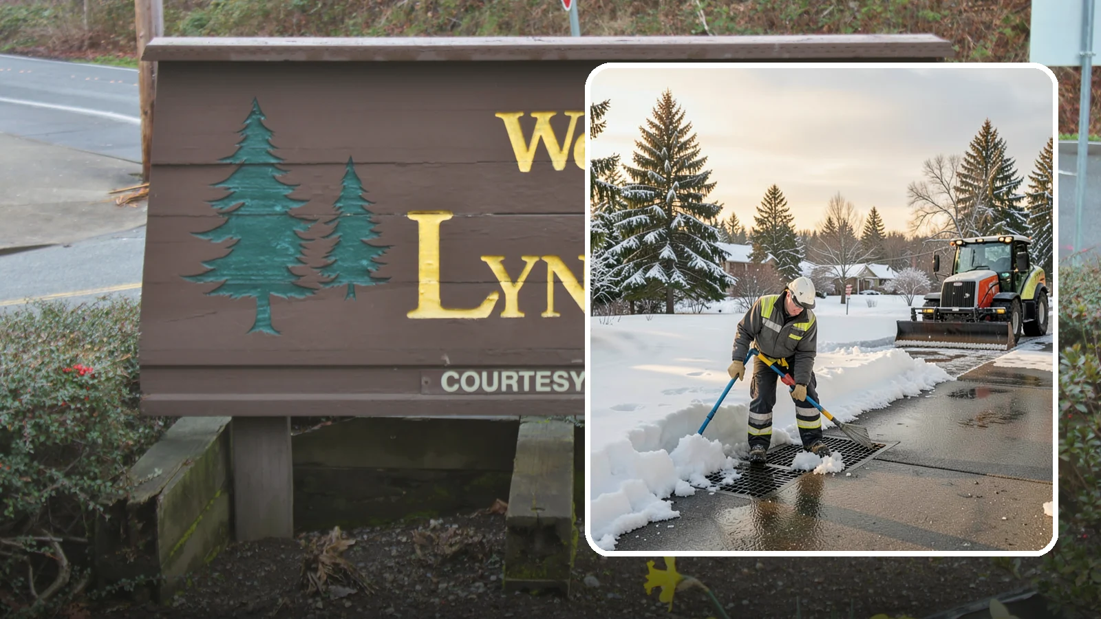 Catch Basin Snow Clearing in Lynnwood, Snohomish County, WA - We keep catch basins and storm grates open so meltwater and rain drain instead of flooding your lot.