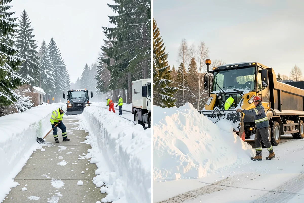 Catch Basin Snow Clearing in Maple Valley, King County, WA - We locate catch basins and storm grates across the site