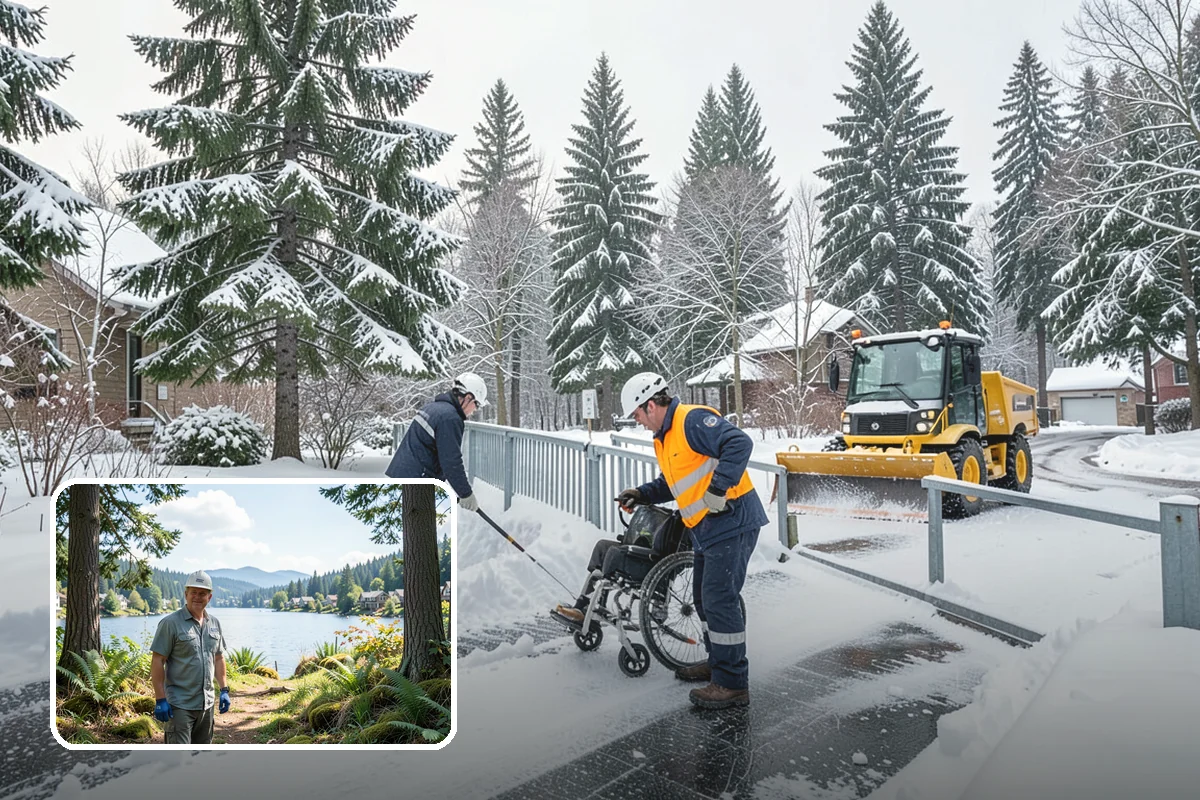 Catch Basin Snow Clearing in Milton, King County, WA - Prevents ponding and flooding during thaws and rain events