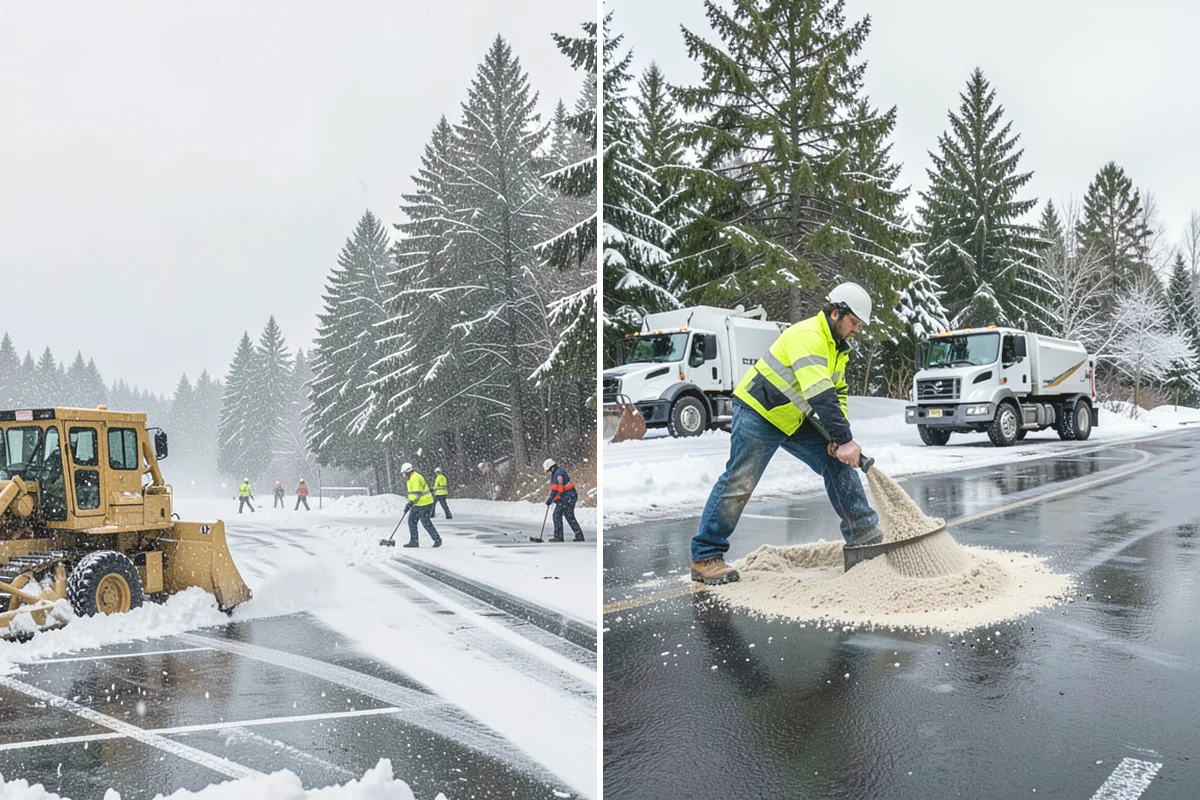 Catch Basin Snow Clearing in Monroe, Snohomish County, WA - We locate catch basins and storm grates across the site