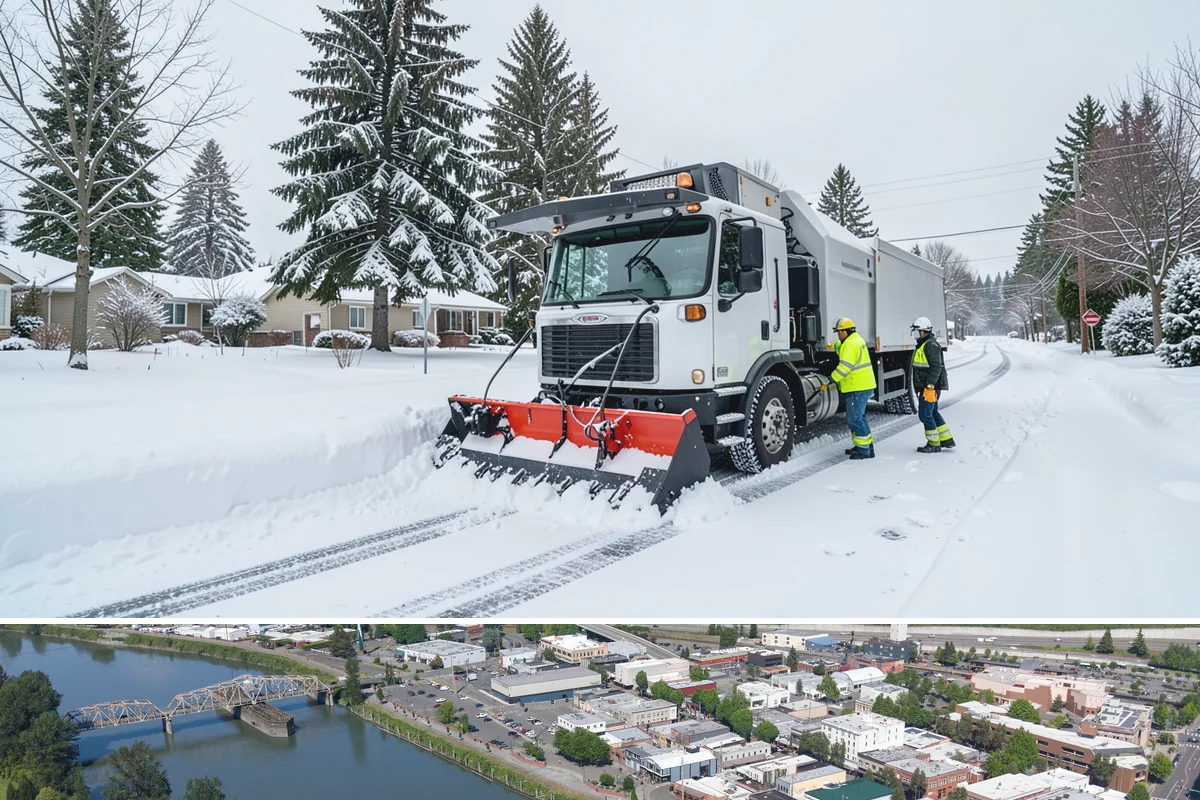 Catch Basin Snow Clearing in Mount Vernon, Skagit County, WA - Basins need clearing right before the thaw cycles and atmospheric rivers that regularly follow our snow events from December...