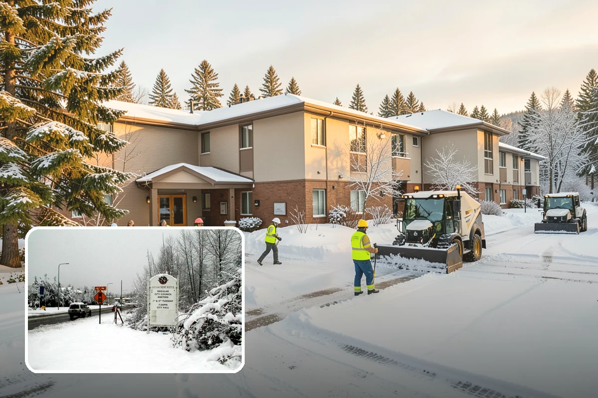 Catch Basin Snow Clearing in Newcastle, King County, WA - Prevents ponding and flooding during thaws and rain events