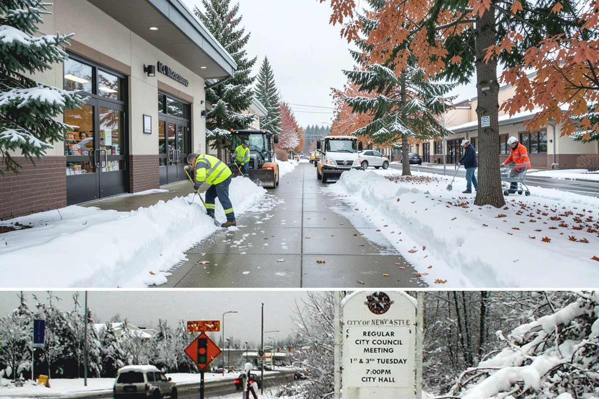 Catch Basin Snow Clearing in Newcastle, King County, WA - Basins need clearing right before the thaw cycles and atmospheric rivers that regularly follow our snow events from December...