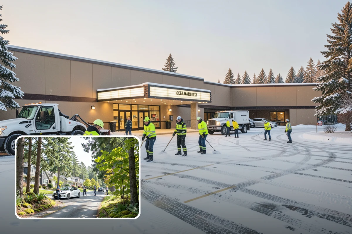 Catch Basin Snow Clearing in Normandy Park, King County, WA - Prevents ponding and flooding during thaws and rain events