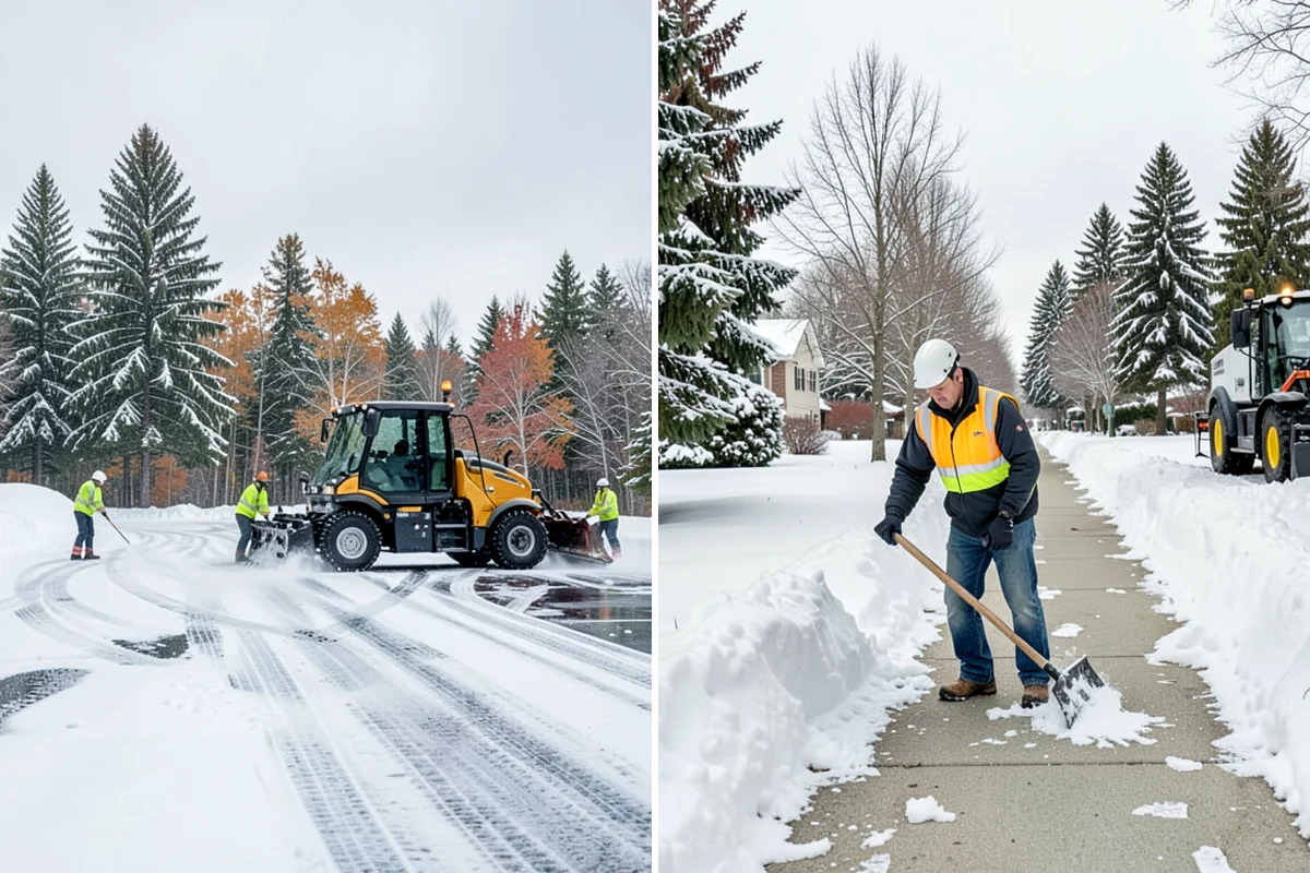 Catch Basin Snow Clearing in Normandy Park, King County, WA - We locate catch basins and storm grates across the site