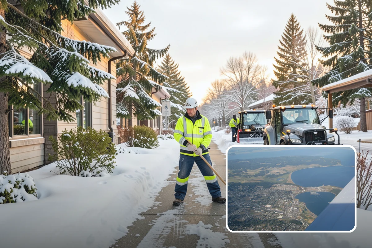 Catch Basin Snow Clearing in Oak Harbor, Island County, WA - Prevents ponding and flooding during thaws and rain events