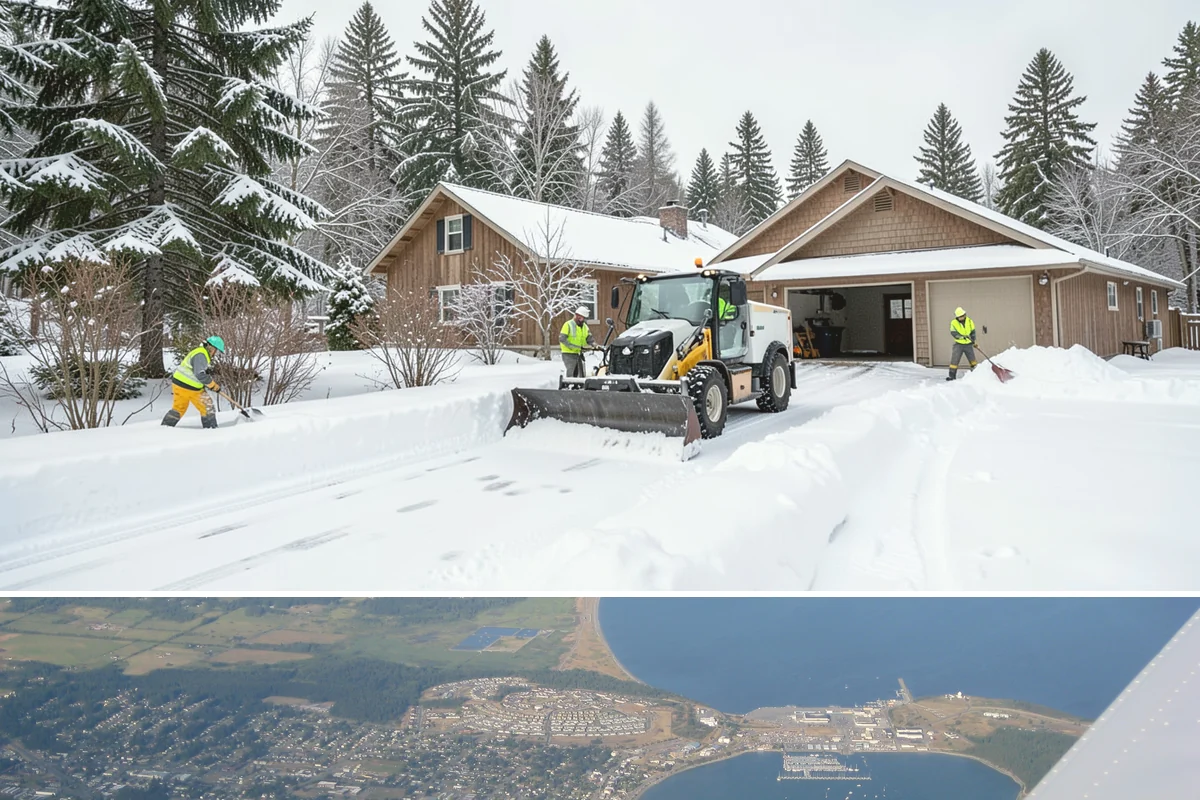 Catch Basin Snow Clearing in Oak Harbor, Island County, WA - Basins need clearing right before the thaw cycles and atmospheric rivers that regularly follow our snow events from December...