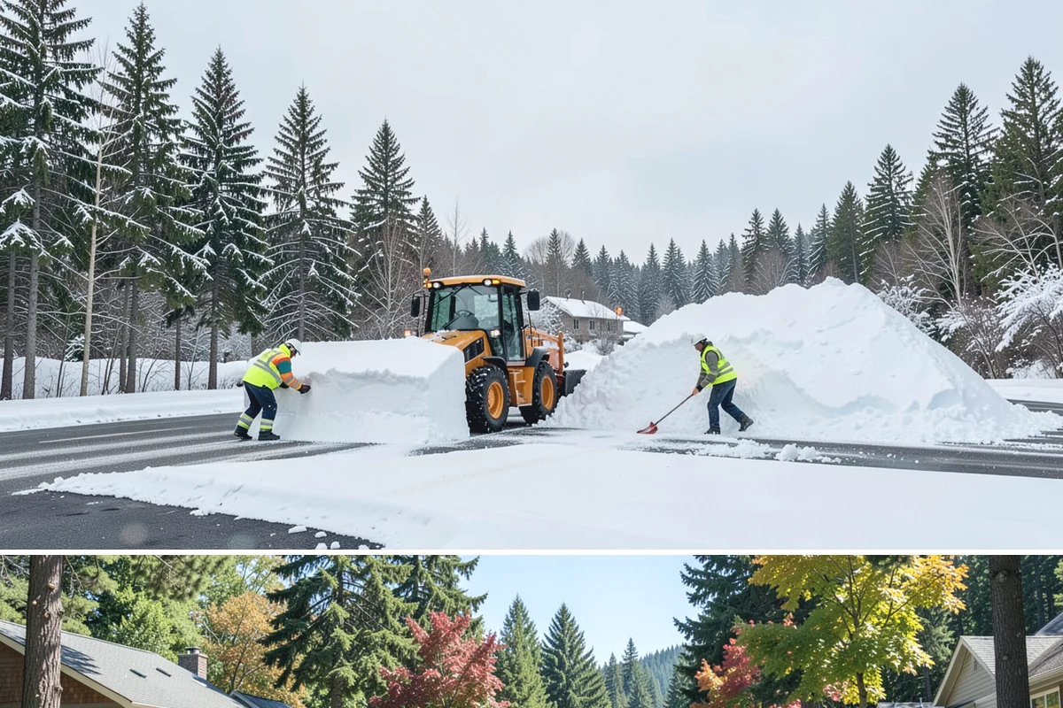 Catch Basin Snow Clearing in Orting, Pierce County, WA - Basins need clearing right before the thaw cycles and atmospheric rivers that regularly follow our snow events from December...