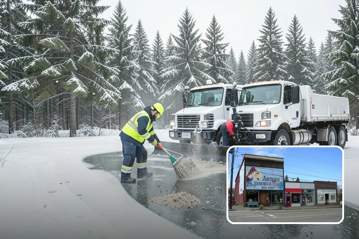 Catch Basin Snow Clearing in Ruston, Pierce County, WA - Prevents ponding and flooding during thaws and rain events