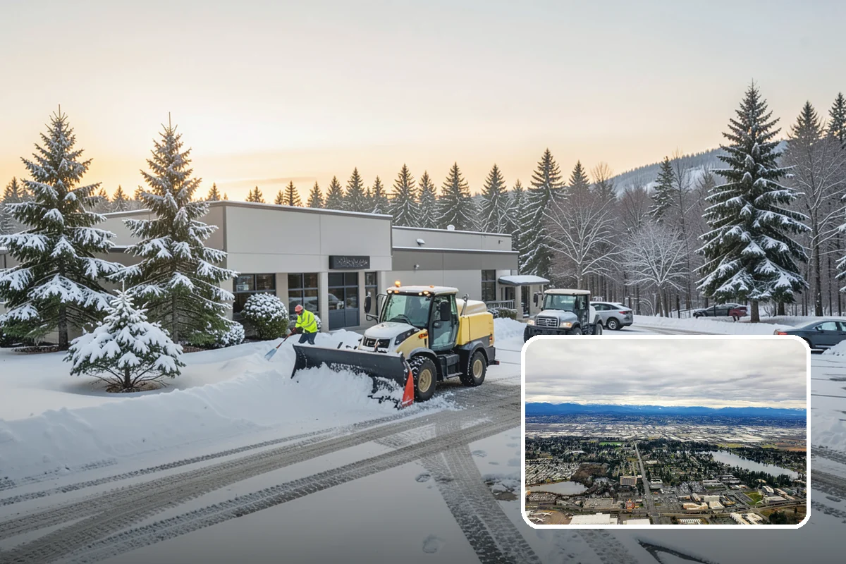 Catch Basin Snow Clearing in SeaTac, King County, WA - Prevents ponding and flooding during thaws and rain events