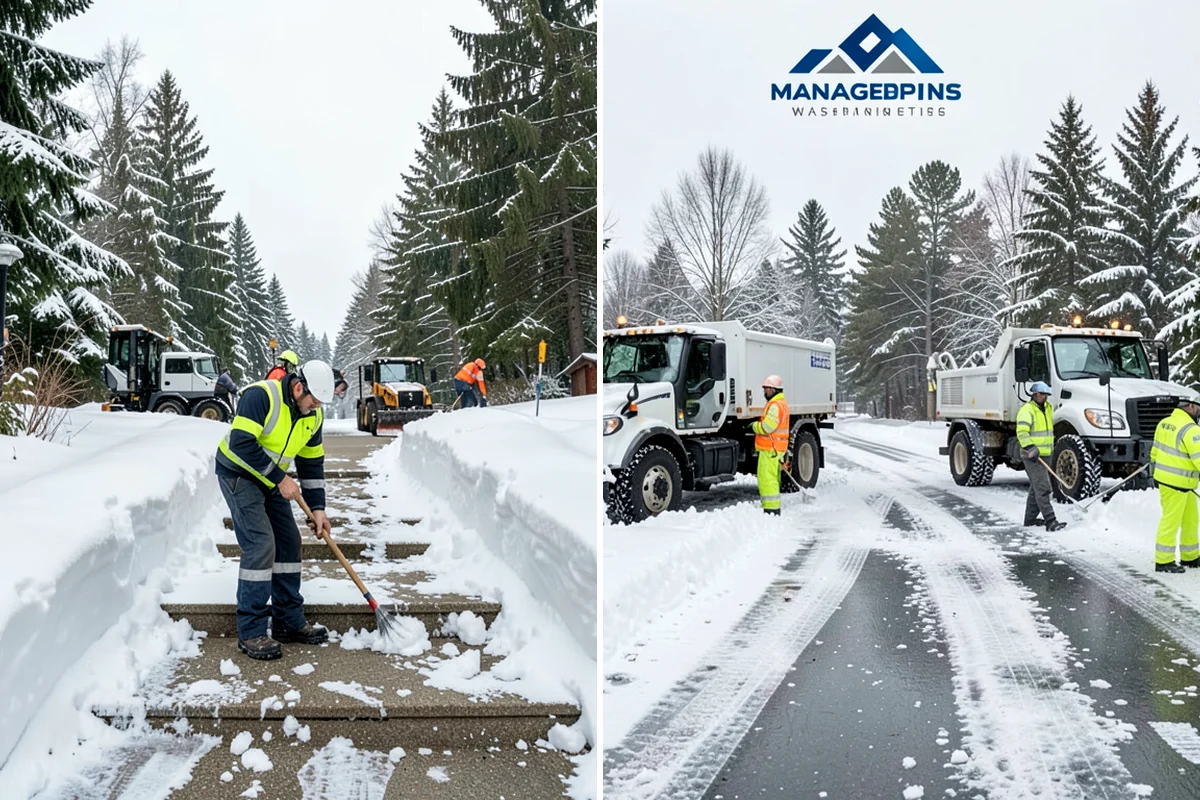 Catch Basin Snow Clearing in Snoqualmie, King County, WA - We locate catch basins and storm grates across the site