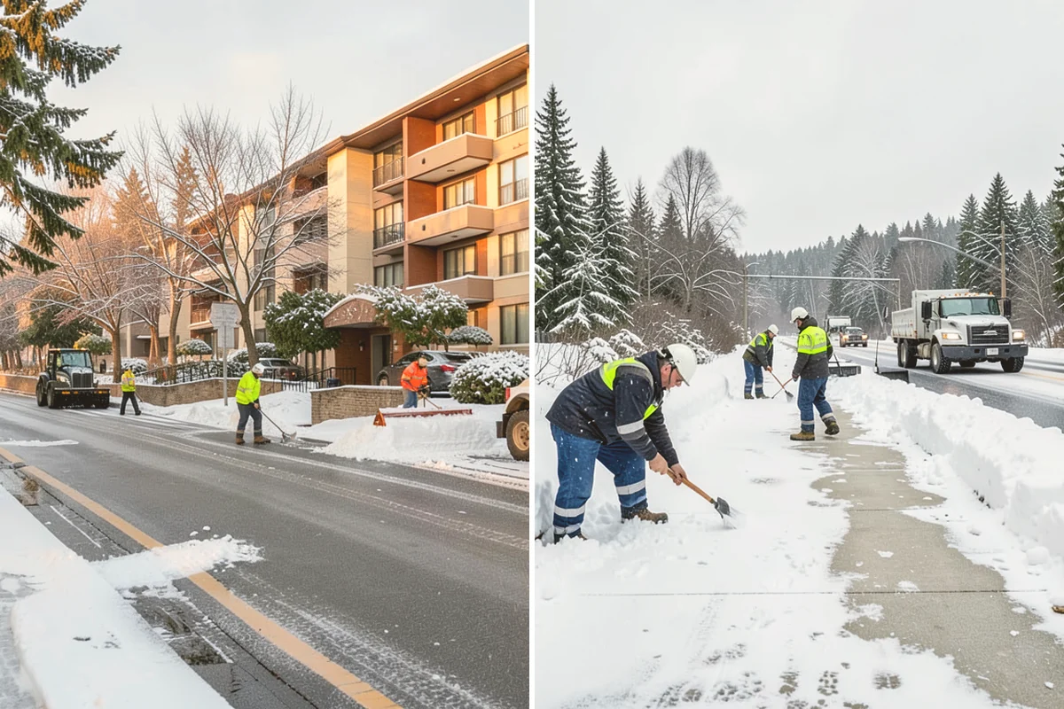Catch Basin Snow Clearing in Stanwood, Snohomish County, WA - We locate catch basins and storm grates across the site
