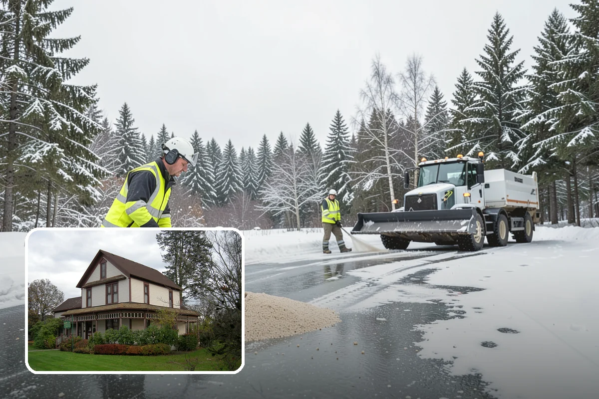 Catch Basin Snow Clearing in Sumner, Pierce County, WA - Prevents ponding and flooding during thaws and rain events