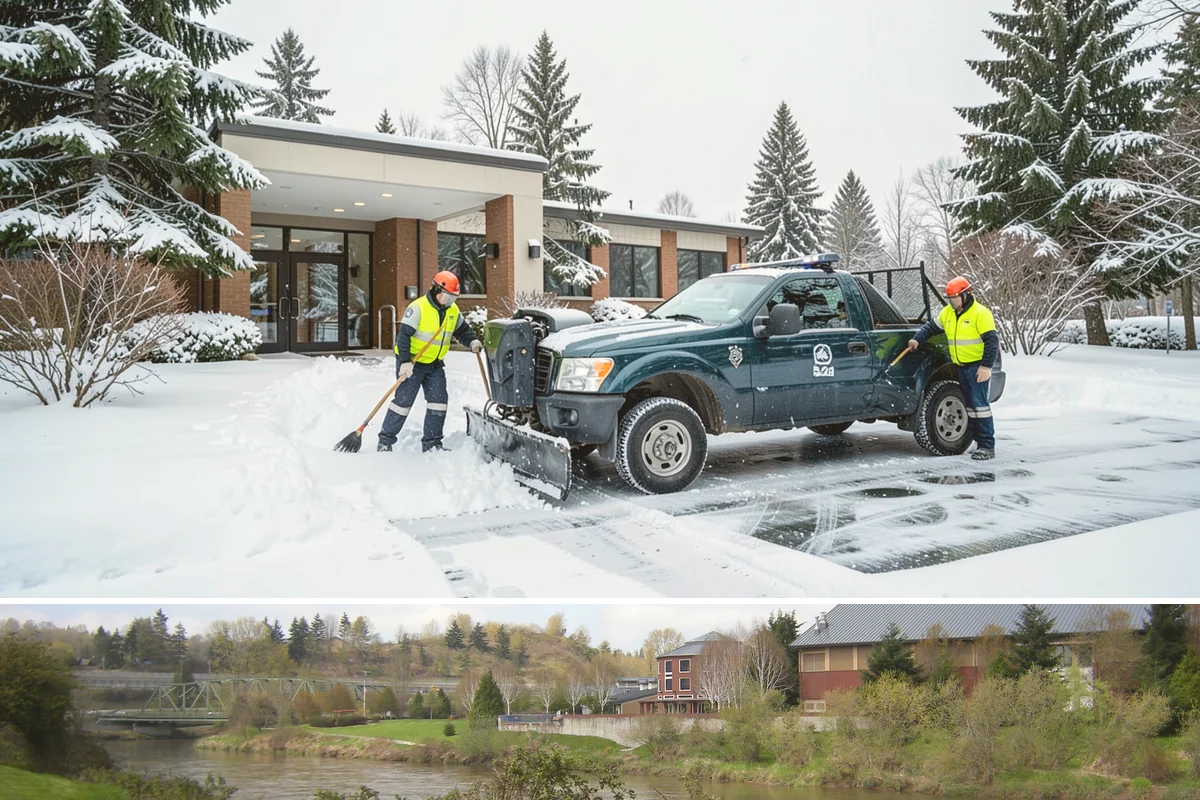 Catch Basin Snow Clearing in Tukwila, King County, WA - Basins need clearing right before the thaw cycles and atmospheric rivers that regularly follow our snow events from December...
