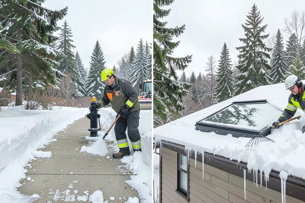 Catch Basin Snow Clearing in Wilkeson, Pierce County, WA - We locate catch basins and storm grates across the site