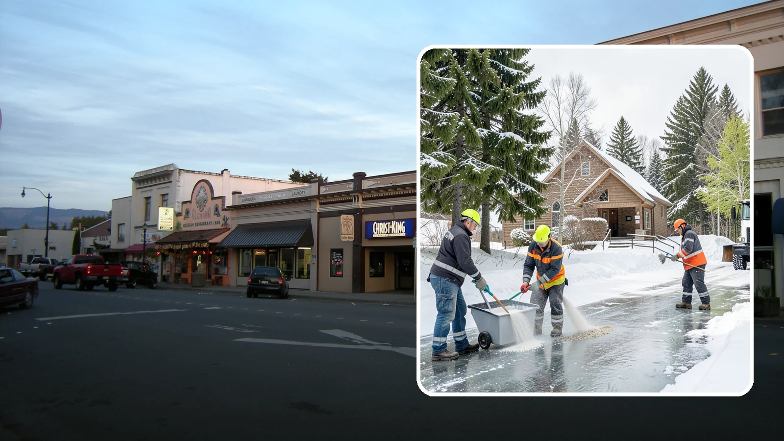 Church Deicing in Burlington, Skagit County, WA - Deicing for churches and worship centers, keeping entrances, ramps, and lots safe for congregations that gather early on frozen...