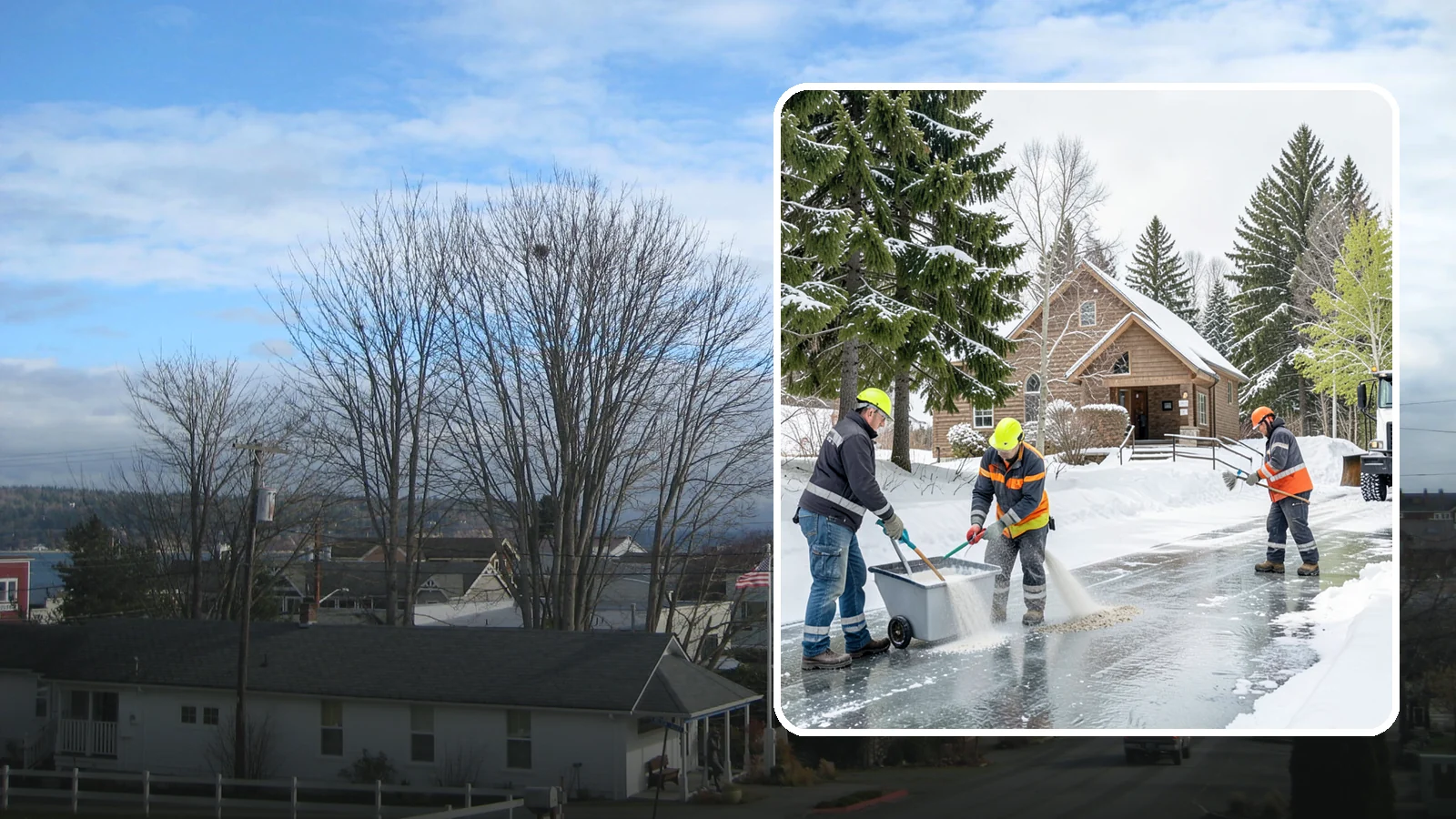 Church Deicing in Langley, Island County, WA - Deicing for churches and worship centers, keeping entrances, ramps, and lots safe for congregations that gather early on frozen...