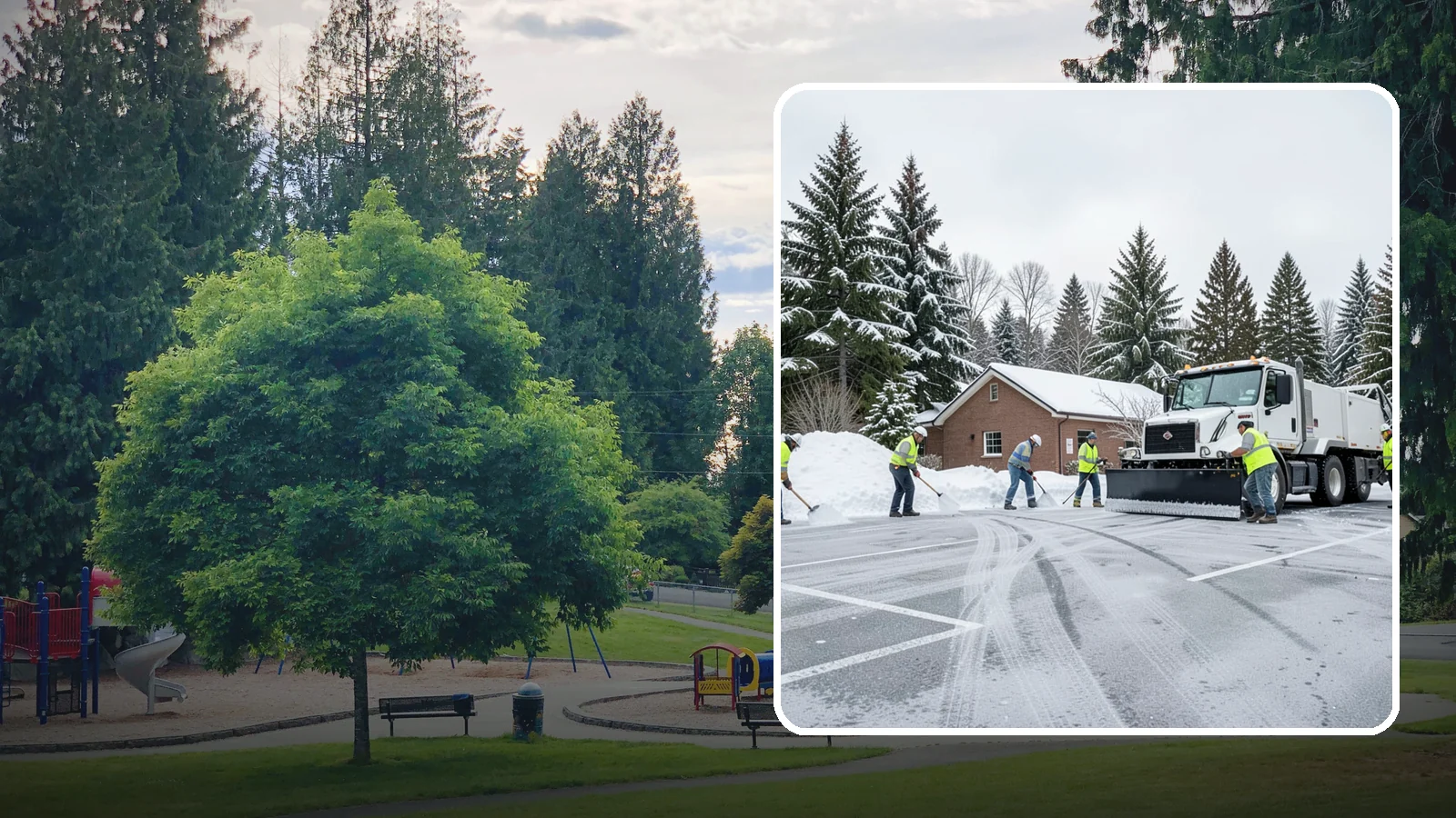 Church Parking Lot Snow Removal in Bonney Lake, Pierce County, WA - We clear church lots ahead of weekend services so Western Washington congregations gather safely in winter.
