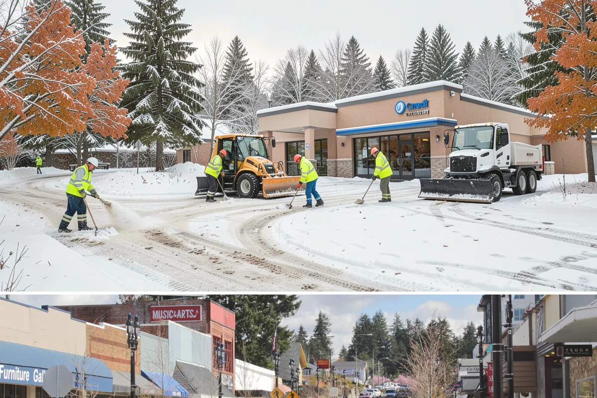 Church Parking Lot Snow Removal in Bothell, King County, WA - Church lots in the Puget Sound area need the most winter service from December through February, peaking around the holiday...