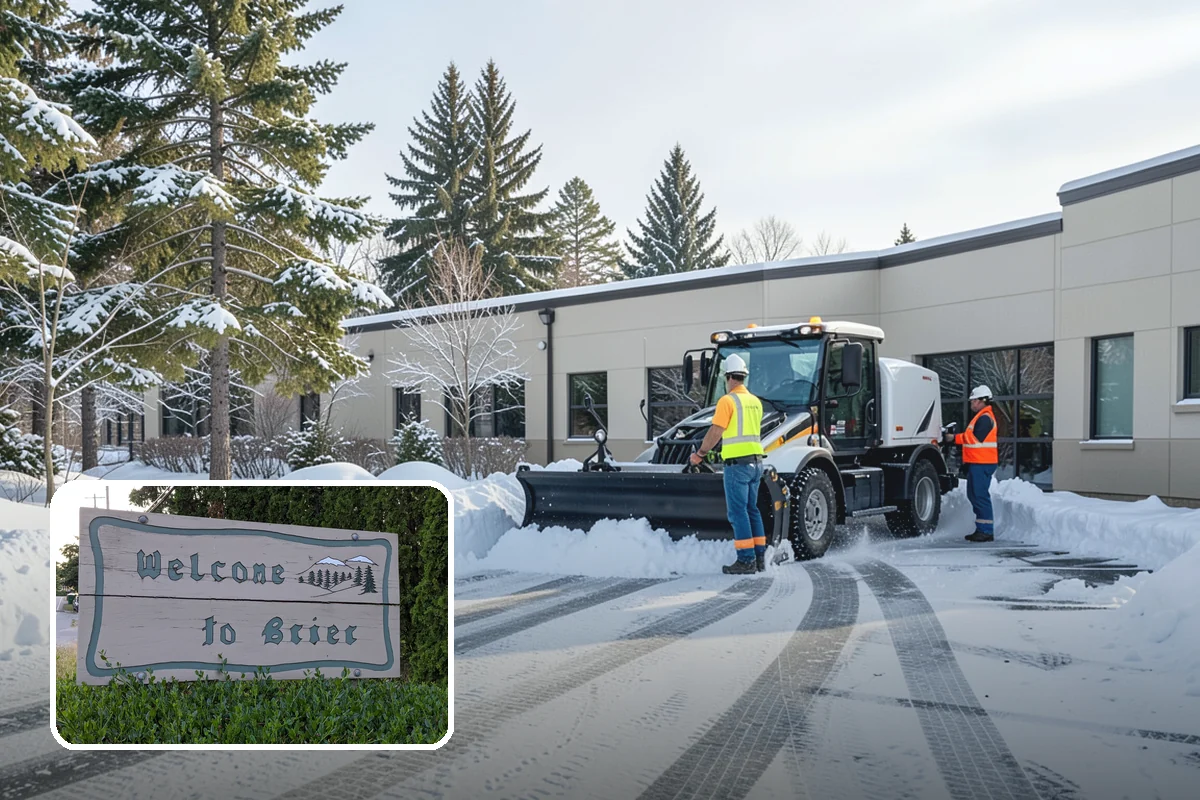 Church Parking Lot Snow Removal in Brier, Snohomish County, WA - Congregations arrive to a cleared lot for weekend and holiday services