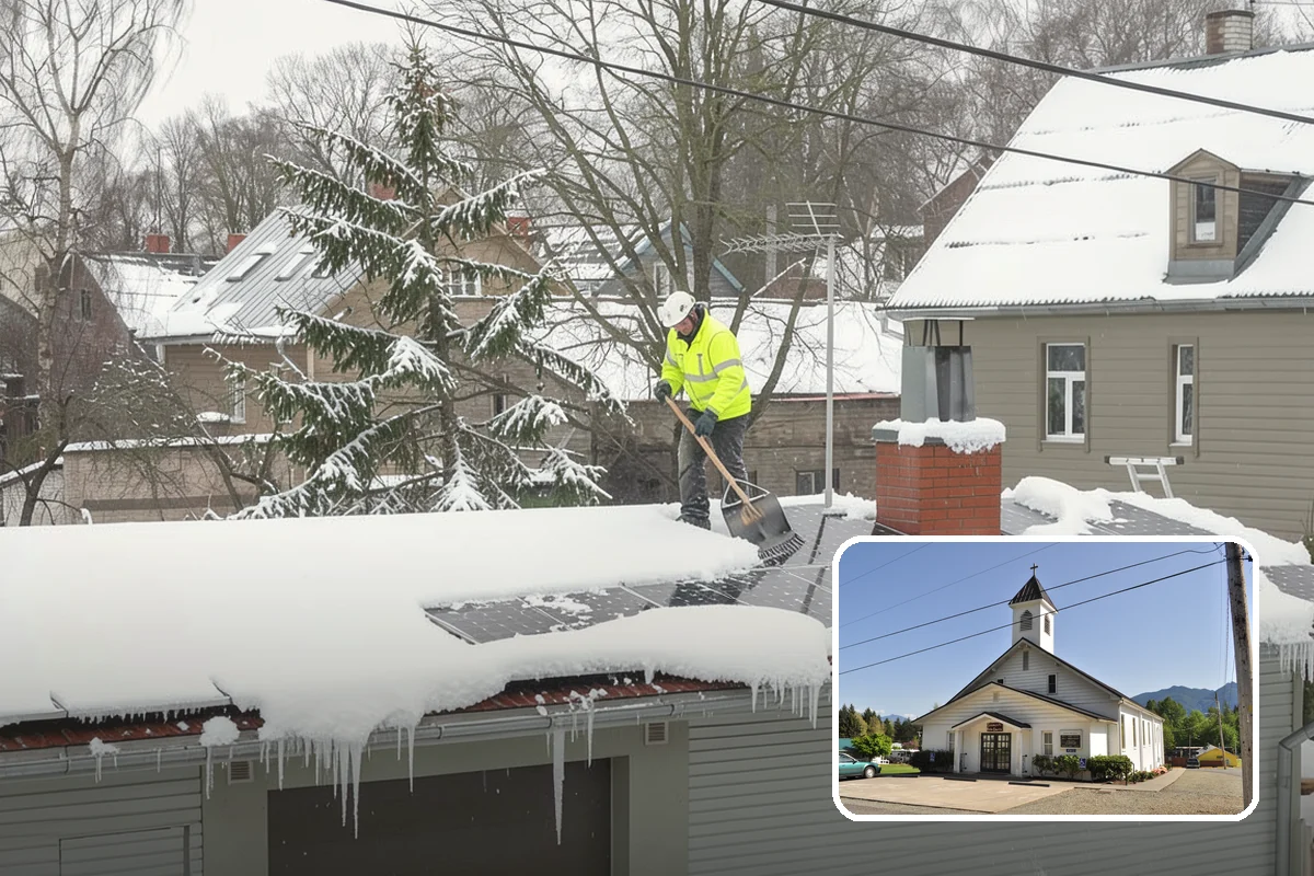 Church Parking Lot Snow Removal in Concrete, Skagit County, WA - Congregations arrive to a cleared lot for weekend and holiday services