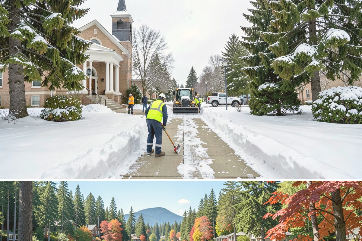 Church Parking Lot Snow Removal in Covington, King County, WA - Church lots in the Puget Sound area need the most winter service from December through February, peaking around the holiday...