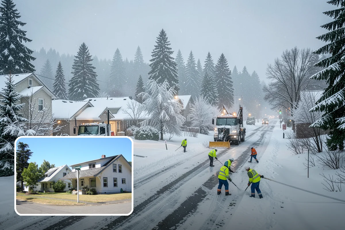 Church Parking Lot Snow Removal in DuPont, Pierce County, WA - Congregations arrive to a cleared lot for weekend and holiday services
