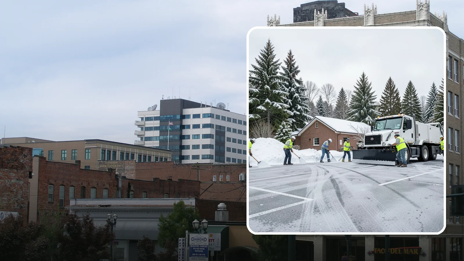 Church Parking Lot Snow Removal in Everett, Snohomish County, WA - We clear church lots ahead of weekend services so Western Washington congregations gather safely in winter.