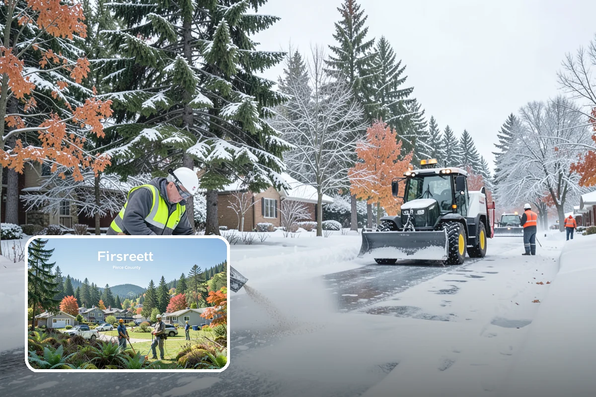 Church Parking Lot Snow Removal in Fircrest, Pierce County, WA - Congregations arrive to a cleared lot for weekend and holiday services