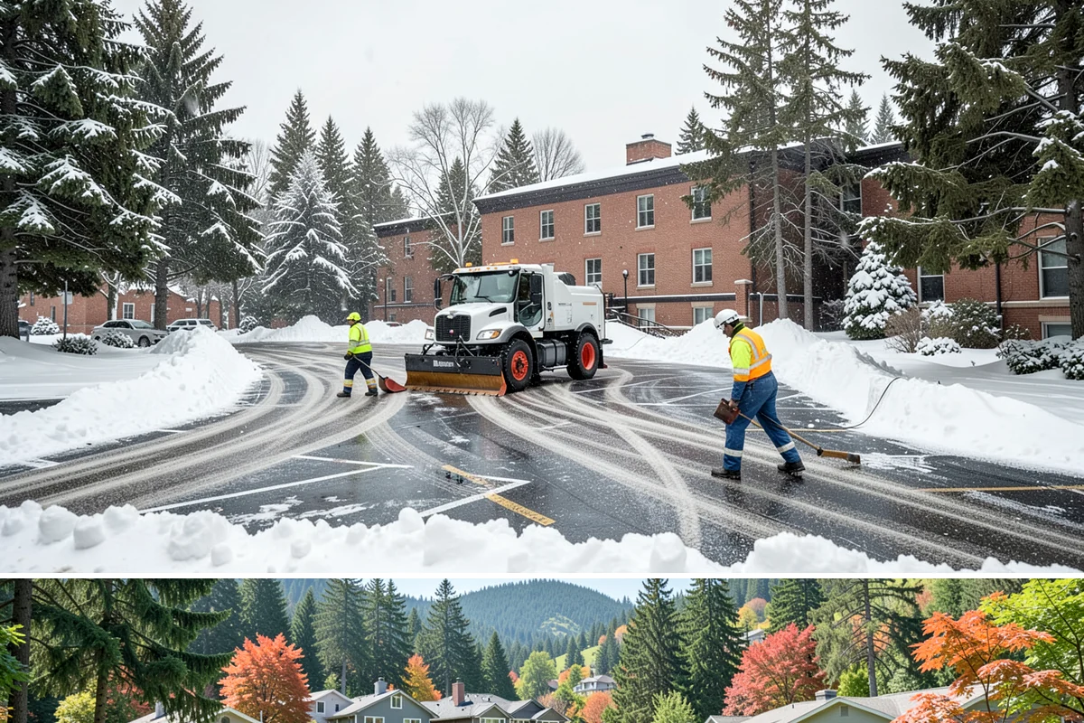Church Parking Lot Snow Removal in Fircrest, Pierce County, WA - Church lots in the Puget Sound area need the most winter service from December through February, peaking around the holiday...
