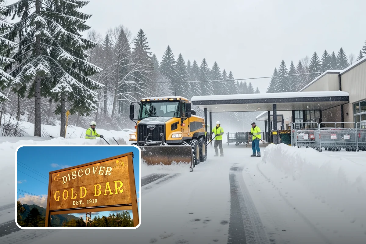 Church Parking Lot Snow Removal in Gold Bar, Snohomish County, WA - Congregations arrive to a cleared lot for weekend and holiday services