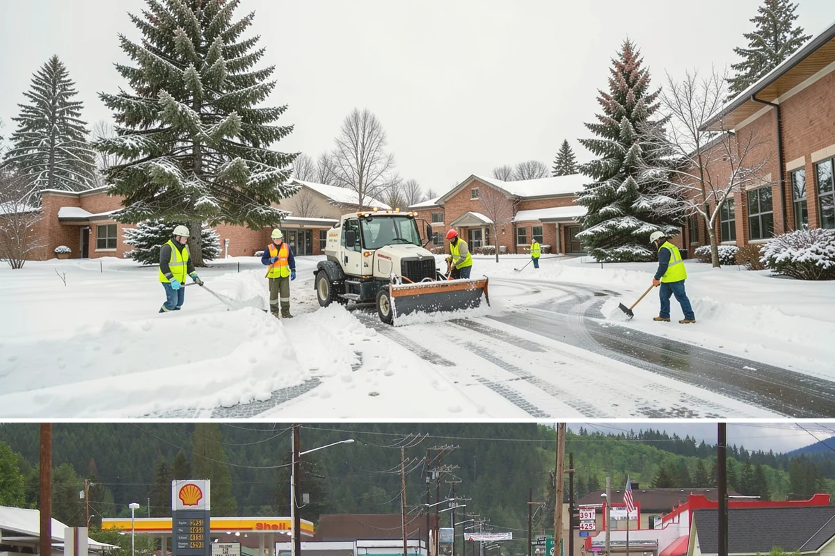 Church Parking Lot Snow Removal in Granite Falls, Snohomish County, WA - Church lots in the Puget Sound area need the most winter service from December through February, peaking around the holiday...