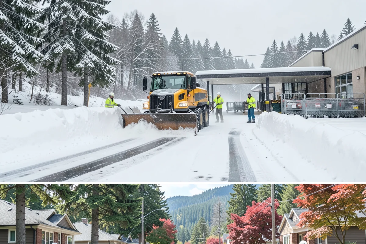 Church Parking Lot Snow Removal in Hunts Point, King County, WA - Church lots in the Puget Sound area need the most winter service from December through February, peaking around the holiday...