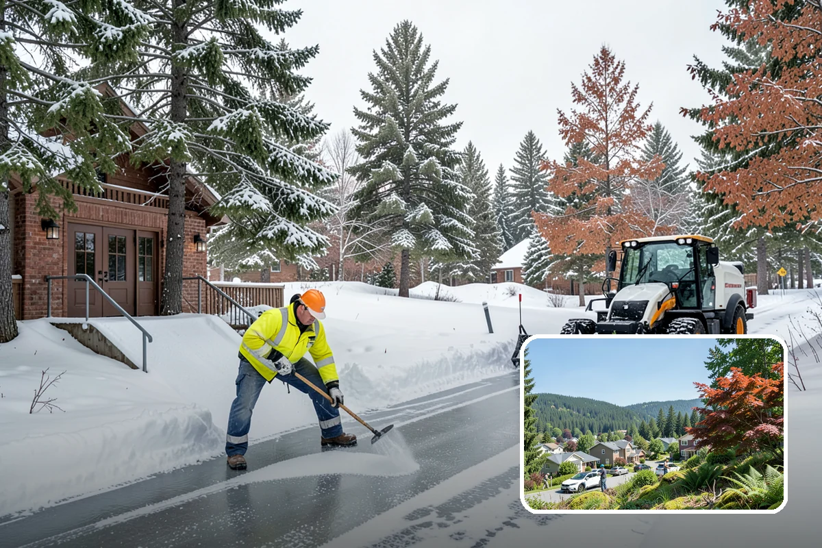 Church Parking Lot Snow Removal in Index, Snohomish County, WA - Congregations arrive to a cleared lot for weekend and holiday services