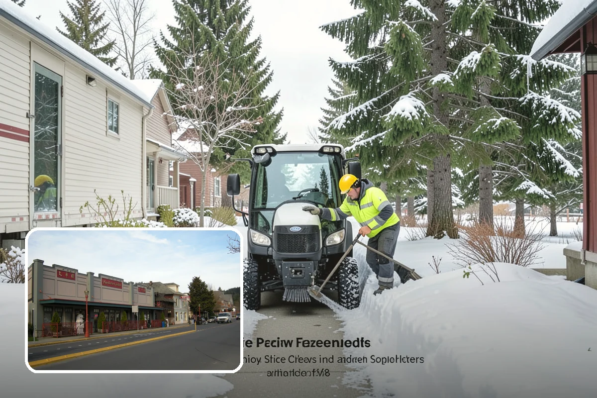 Church Parking Lot Snow Removal in Issaquah, King County, WA - Congregations arrive to a cleared lot for weekend and holiday services