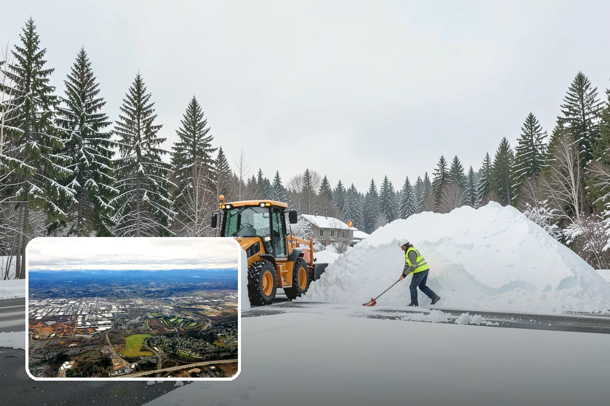 Church Parking Lot Snow Removal in Kent, King County, WA - Congregations arrive to a cleared lot for weekend and holiday services