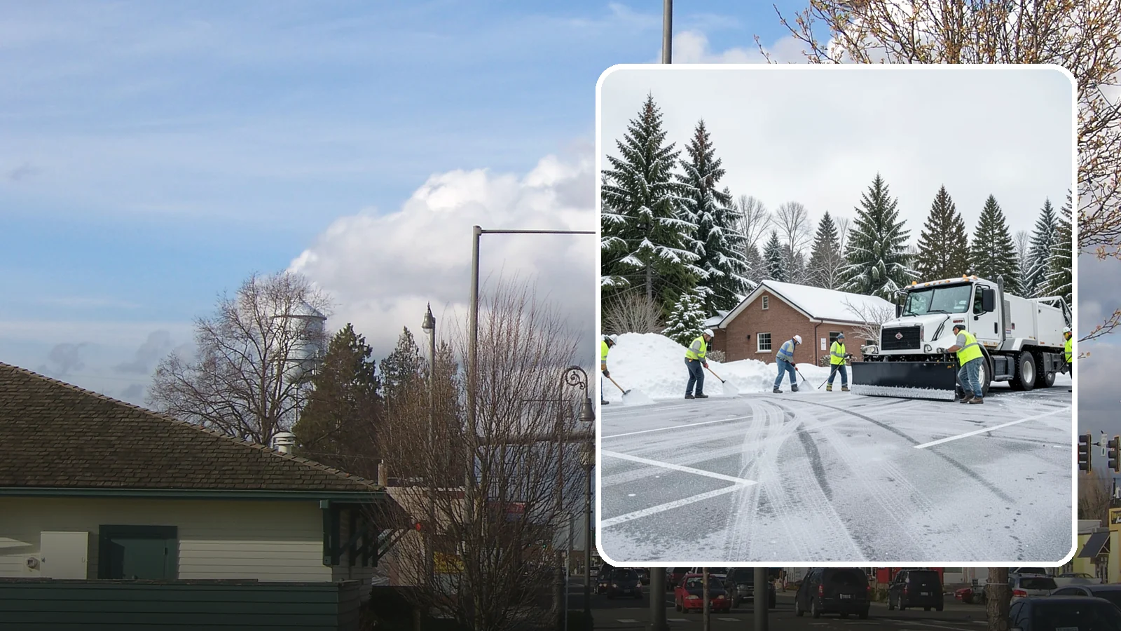 Church Parking Lot Snow Removal in Marysville, Snohomish County, WA - We clear church lots ahead of weekend services so Western Washington congregations gather safely in winter.