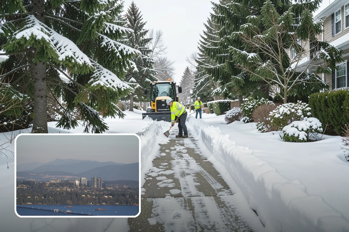 Church Parking Lot Snow Removal in Medina, King County, WA - Congregations arrive to a cleared lot for weekend and holiday services