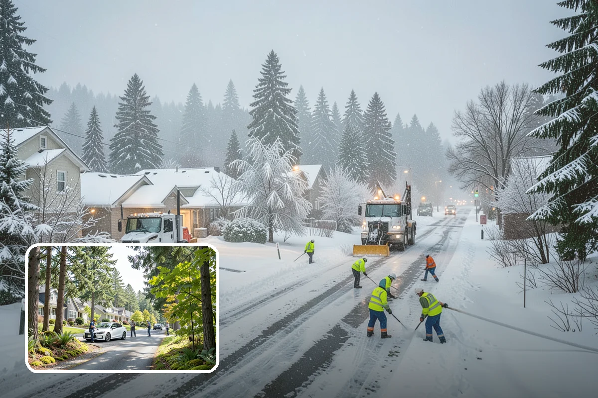Church Parking Lot Snow Removal in Normandy Park, King County, WA - Congregations arrive to a cleared lot for weekend and holiday services