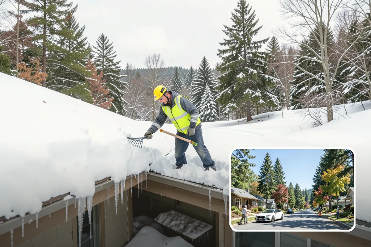 Church Parking Lot Snow Removal in Orting, Pierce County, WA - Congregations arrive to a cleared lot for weekend and holiday services