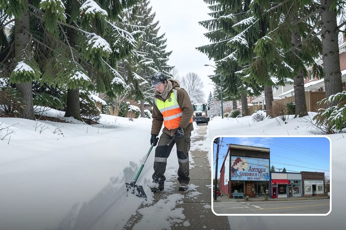 Church Parking Lot Snow Removal in Ruston, Pierce County, WA - Congregations arrive to a cleared lot for weekend and holiday services