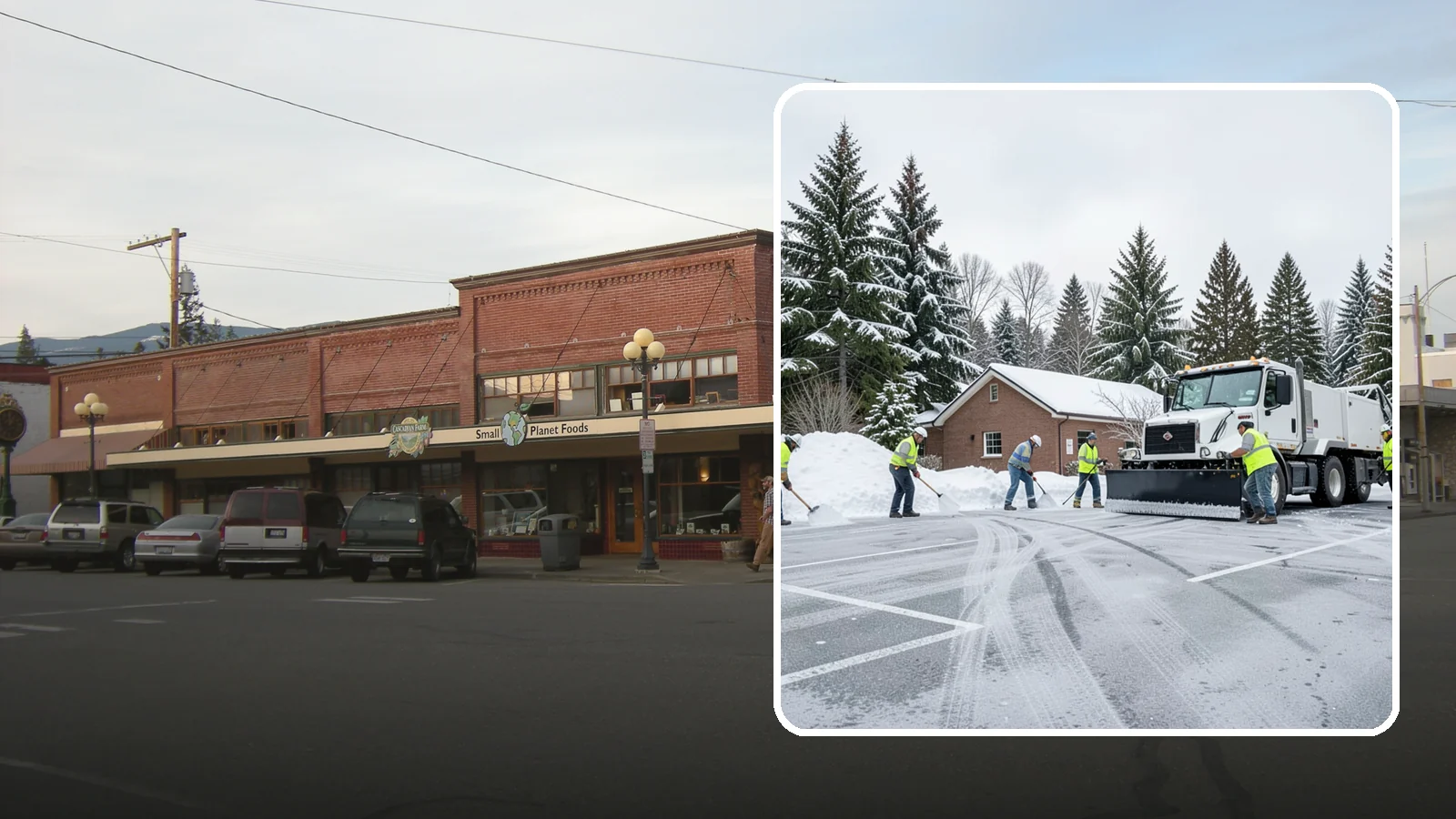Church Parking Lot Snow Removal in Sedro-Woolley, Skagit County, WA - We clear church lots ahead of weekend services so Western Washington congregations gather safely in winter.