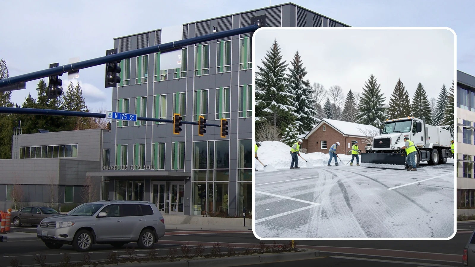 Church Parking Lot Snow Removal in Shoreline, King County, WA - We clear church lots ahead of weekend services so Western Washington congregations gather safely in winter.