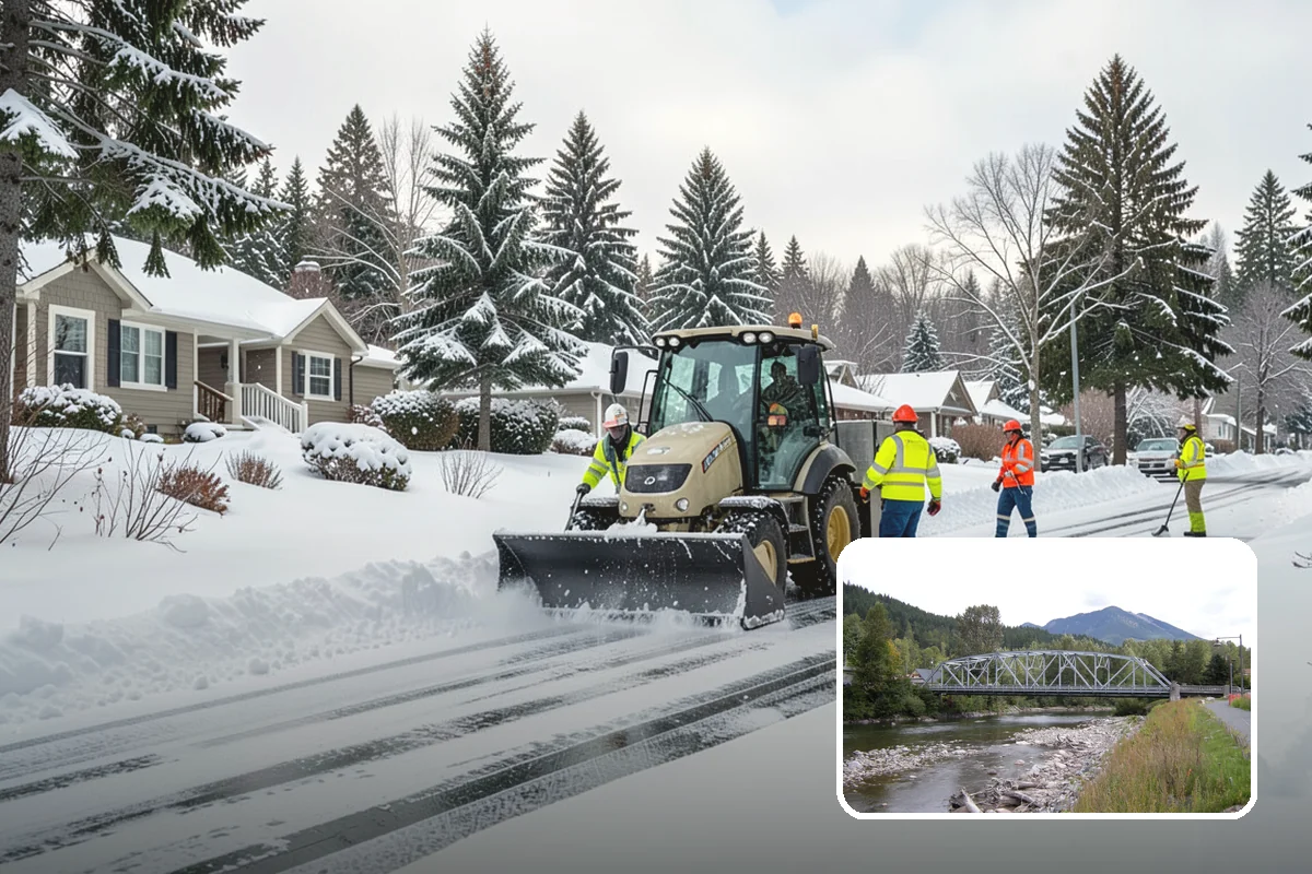 Church Parking Lot Snow Removal in Skykomish, King County, WA - Congregations arrive to a cleared lot for weekend and holiday services