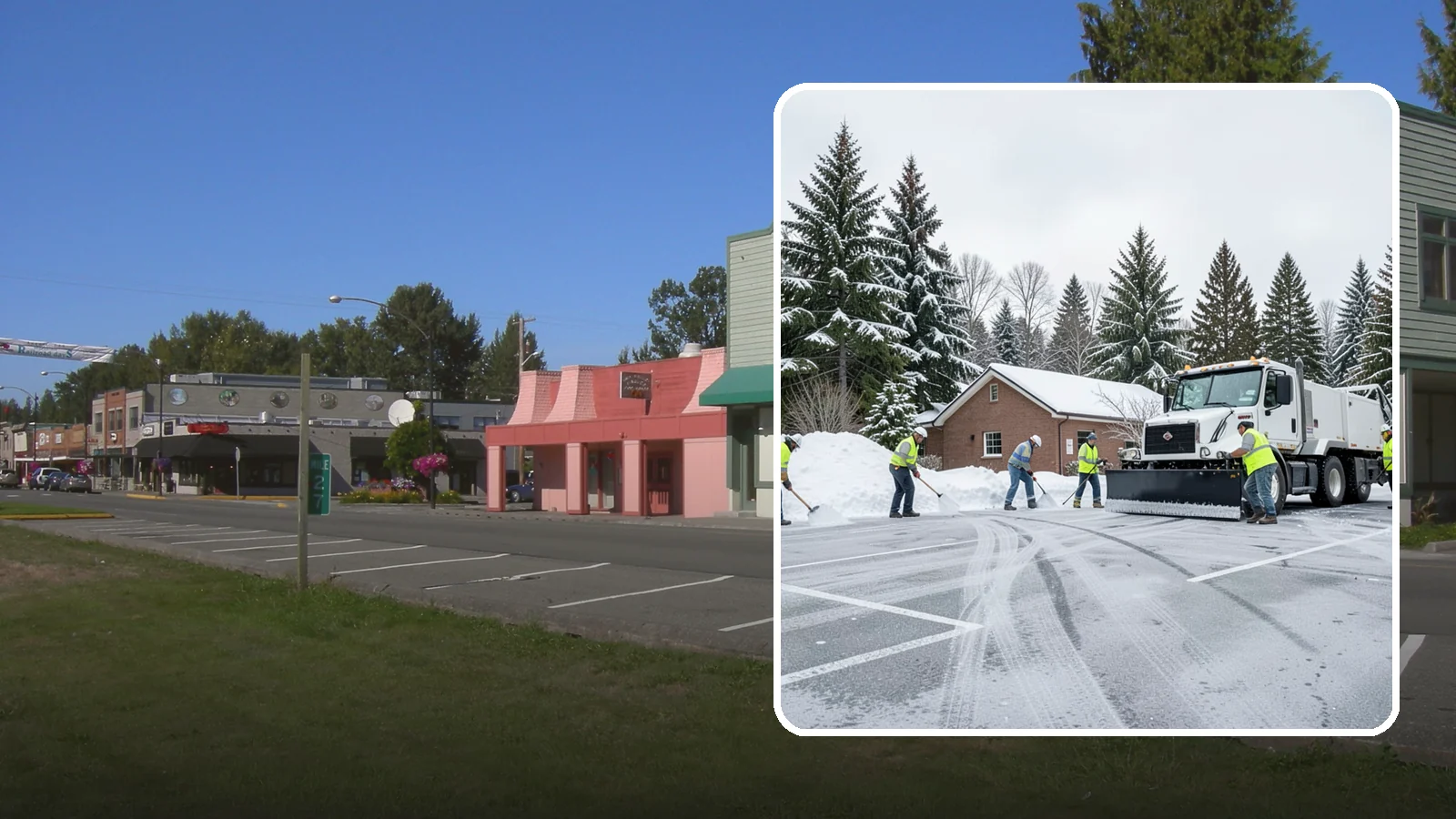 Church Parking Lot Snow Removal in Snoqualmie, King County, WA - We clear church lots ahead of weekend services so Western Washington congregations gather safely in winter.