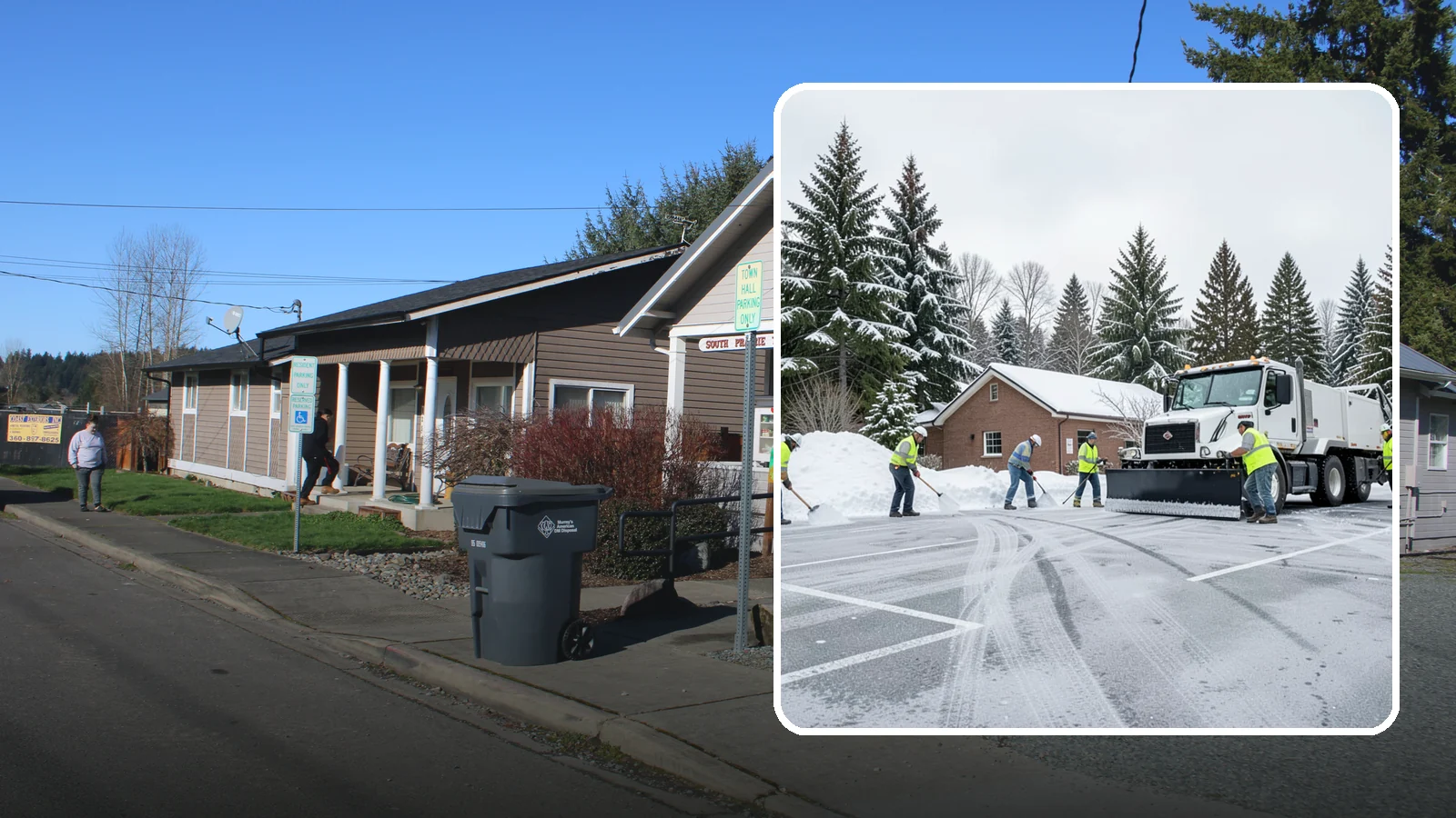Church Parking Lot Snow Removal in South Prairie, Pierce County, WA - We clear church lots ahead of weekend services so Western Washington congregations gather safely in winter.