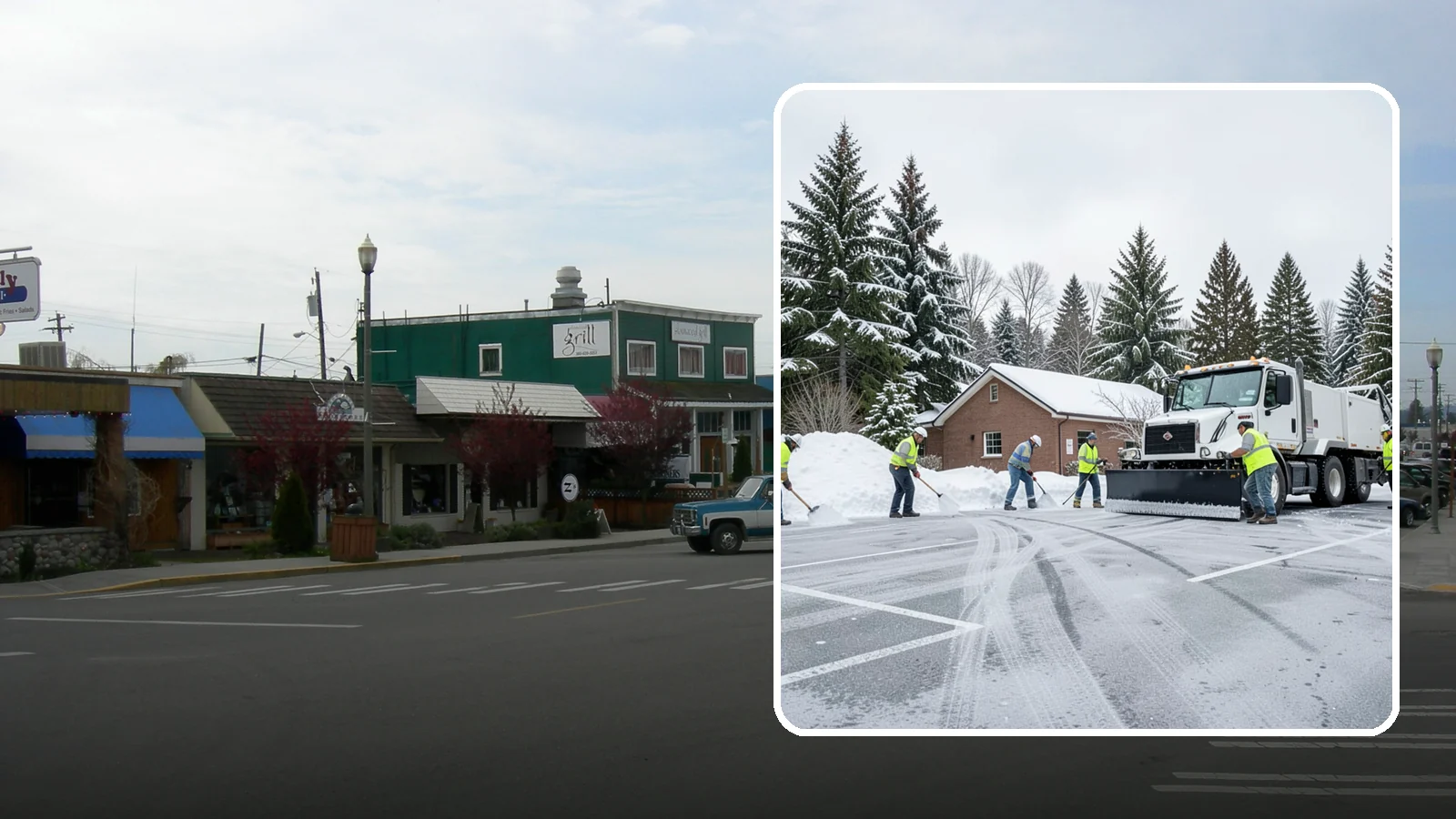Church Parking Lot Snow Removal in Stanwood, Snohomish County, WA - We clear church lots ahead of weekend services so Western Washington congregations gather safely in winter.
