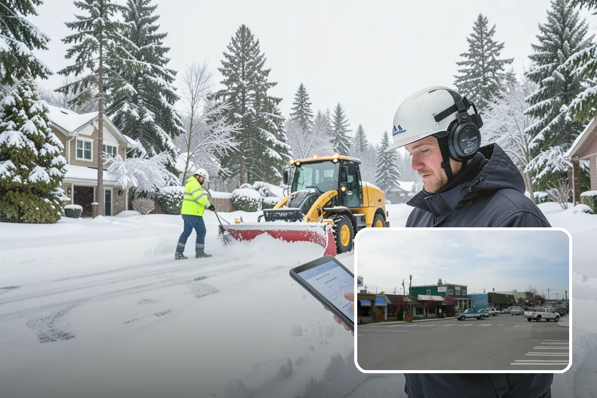 Church Parking Lot Snow Removal in Stanwood, Snohomish County, WA - Congregations arrive to a cleared lot for weekend and holiday services