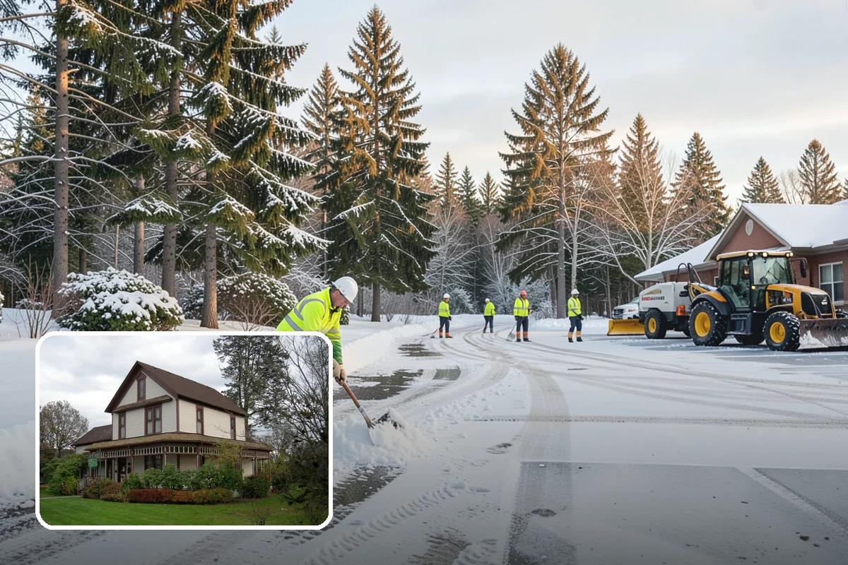 Church Parking Lot Snow Removal in Sumner, Pierce County, WA - Congregations arrive to a cleared lot for weekend and holiday services