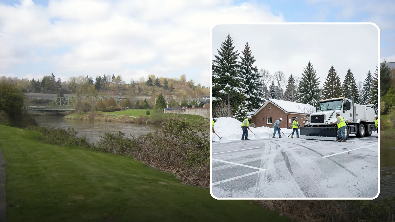 Church Parking Lot Snow Removal in Tukwila, King County, WA - We clear church lots ahead of weekend services so Western Washington congregations gather safely in winter.